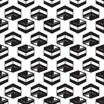 Sweet piece cake pattern seamless vector イラスト素材