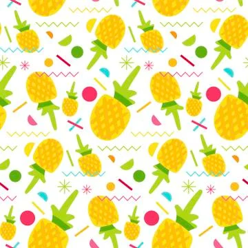 Sweet pineapple seamless pattern Stock Illustration