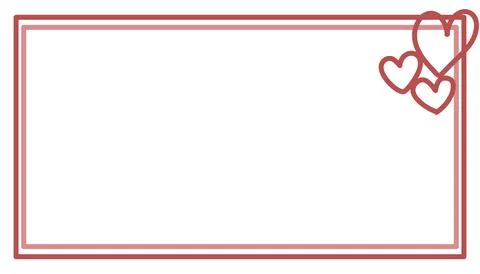 Sweet pink rectangular frame with heart decoration, perfect for love and ro.. Stock Illustration