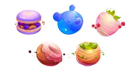Sweet planet set isolated on background Stock Illustration