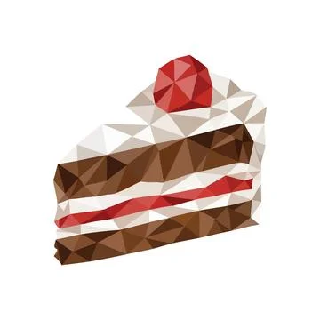 (Sweet Polygon Cake Design. A delectable chocolate pastry illustration feat.. Stock Illustration