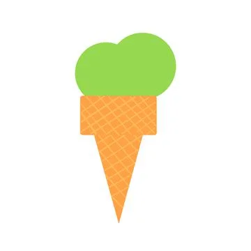 Sweet popsicles in the form of balls in a waffle cup. Stock Illustration