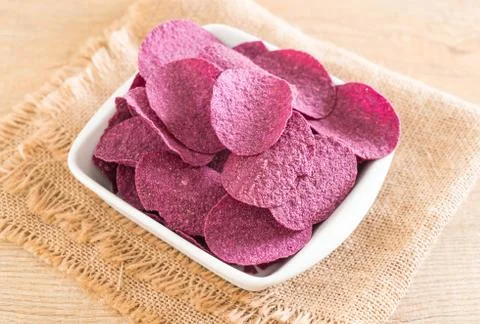 Sweet potato chips Stock Photos