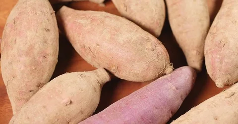 Sweet potato in rotation Stock Footage 83801538