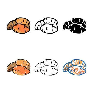 Sweet potato vegetable color forms icon vector Stock Illustration
