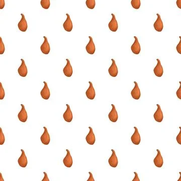 Sweet potato vegetable elements forming a seamless pattern Illustrazione stock