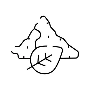 Sweet potato vegetable with leaf line art drawing Stock Illustration