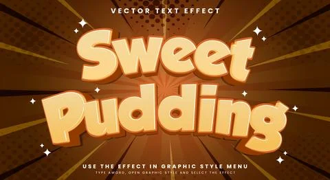 Sweet Pudding 3d Cartoon Style template Stock Illustration