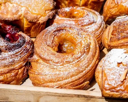 Sweet puff pastry bread Stock Photos