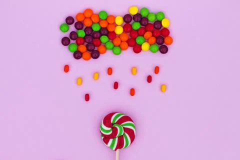 Sweet rain of candy Stock Photos