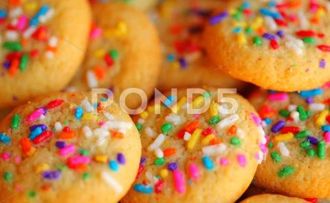 Sweet rainbow sugar cookies Stock Photos
