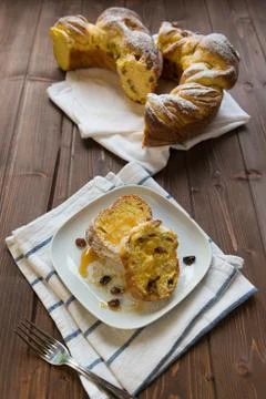 Sweet raisin bread Stock Photos