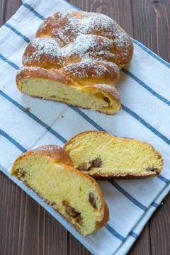 Sweet raisin bread Stock Photos