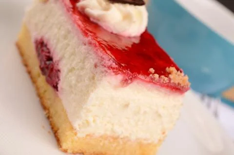 Sweet Raspberry cake Stock Photos