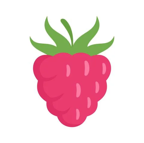 Sweet raspberry icon flat isolated vector Stock Illustration