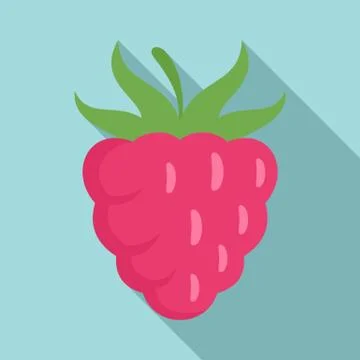 Sweet raspberry icon, flat style Stock Illustration