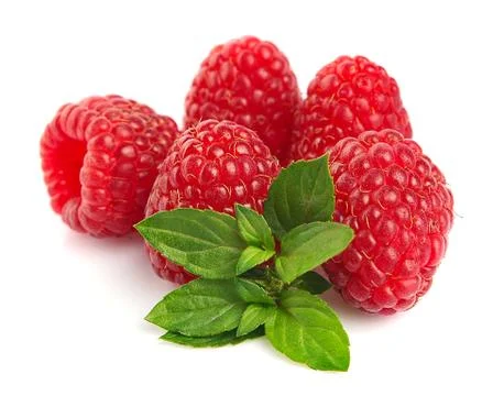 Sweet raspberry with mint Stock Photos