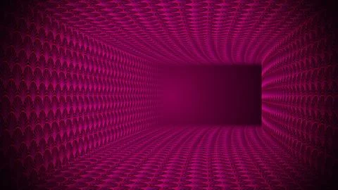 Sweet Red Abstract Artistic Texture Lines Shape Of Square Curved Tunnel Light 스톡 일러스트