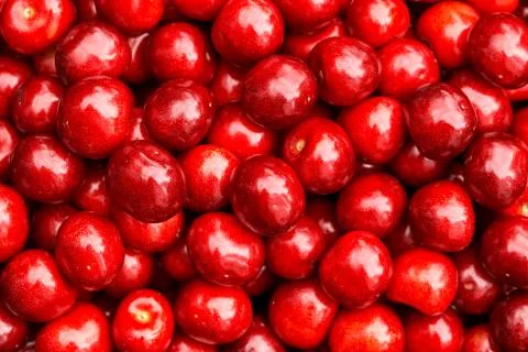 Sweet red cherry background Stock Photos