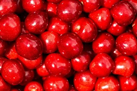 Sweet red cherry background Stock Photos