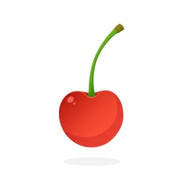 Sweet red cherry with the stem Stock Illustration