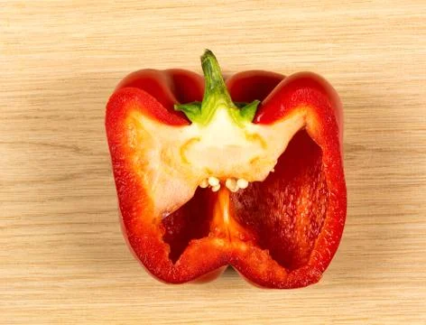 Sweet red pepper in a cut Foto stock