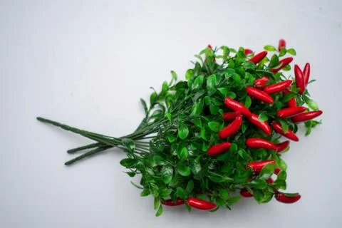 Sweet red pepper kapi, three peppers on white wooden table, pepper, chile, ch Stock Photos