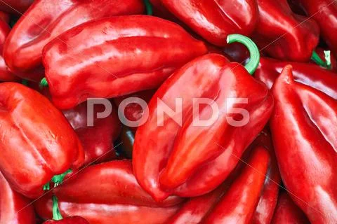 Sweet red peppers Stock Photos
