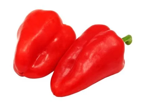 Sweet red peppers.isolated. Stock Photos