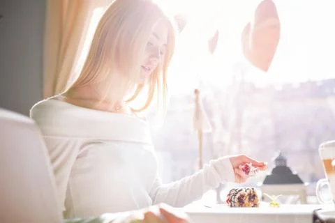 Sweet relax at the cafe Stock Photos