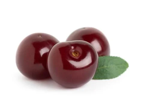 Sweet ripe three cherry Stock Photos