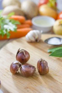 Sweet roated chestnuts Stock Photos