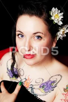 Sweet rockabilly portrait Stock Photos