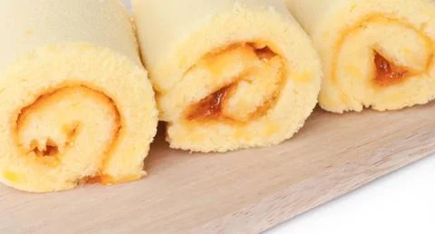 Sweet roll cake. Stock-Fotos