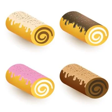 Sweet roll set Ilustração Stock