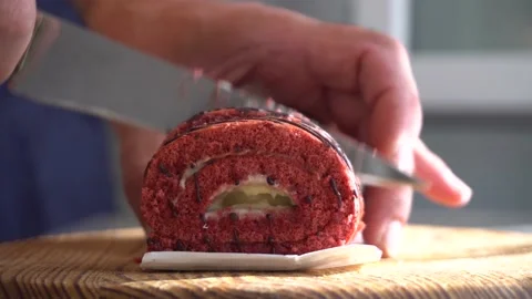 Sweet roll on the table 4K Stock Footage 162322012