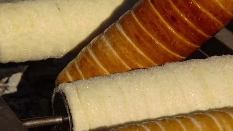 Sweet rolled buns Stock Footage 70235963