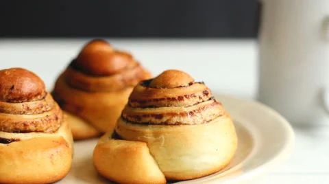 Sweet rolls with coffe Stockbeeldmateriaal 64046312