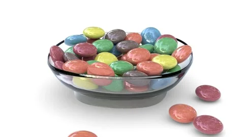 Sweet round candy falling Stock Footage 319486798