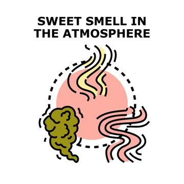 Sweet scent particles floating in atmosphere concept Illustrazione stock