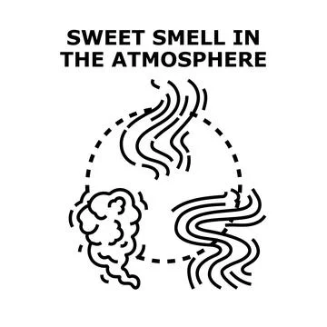 Sweet scent particles floating in atmosphere concept Stock Illustration