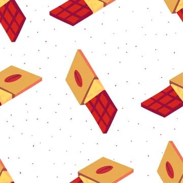 Sweet seamless pattern with chocolate bars on a white background.  Stock Illustration