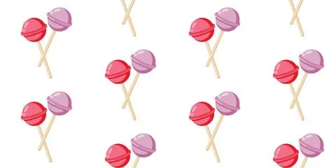 Sweet seamless pattern with pink candy lollipops Stock Illustration