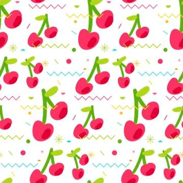 Sweet seamless pattern from tasty cherry Illustrazione stock