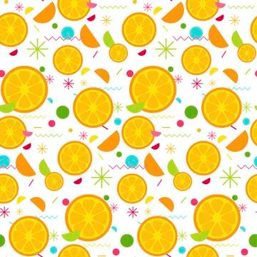Sweet seamless pattern from tasty orange Stock Illustration