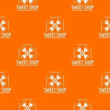 Sweet shop pattern orange Stock Illustration