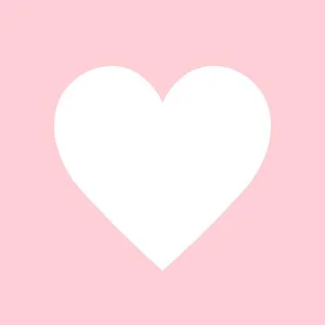 Sweet Simplicity, White  Heart Centered on Pink background Stock Illustration