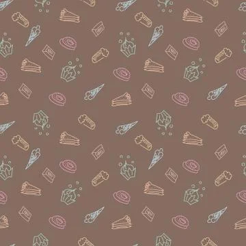 Sweet sketch pattern Stock Illustration