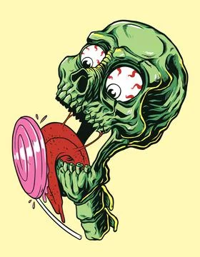 Sweet Skull Candy Vector Illustration Hand Drawn Stockillustratie