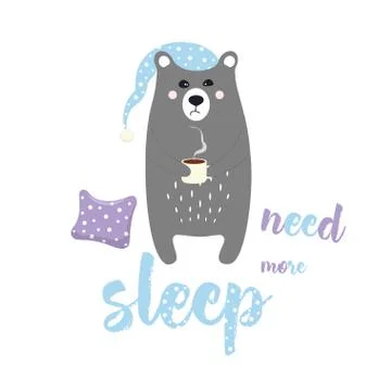 Sweet sleepy bear Stock Illustration